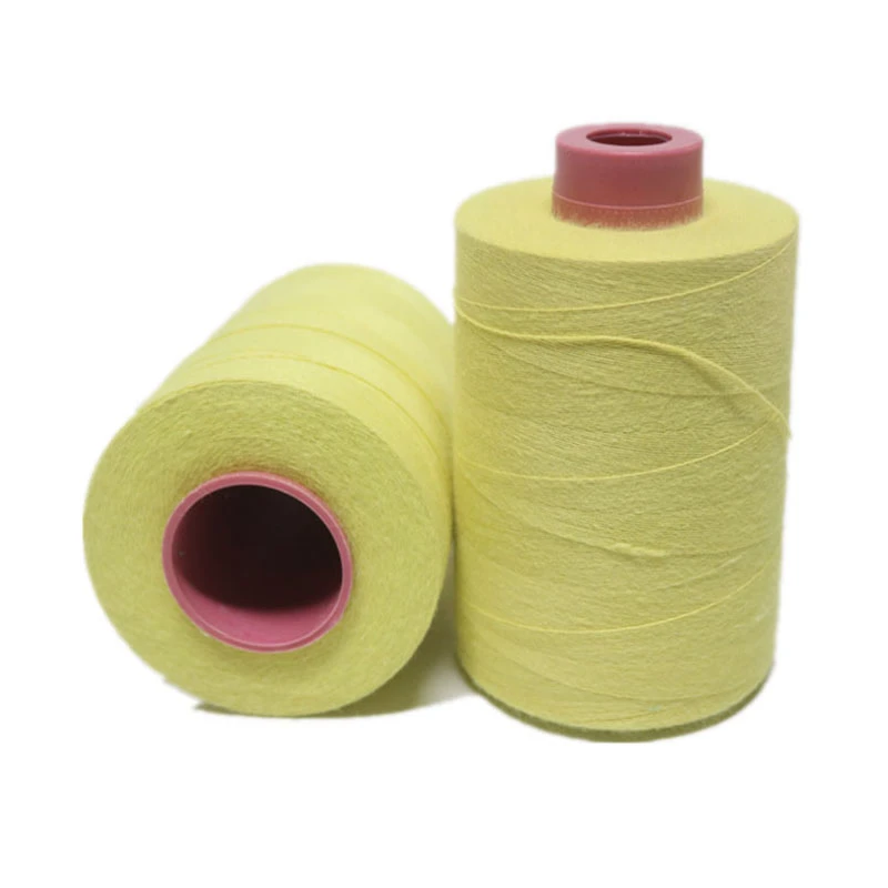 Hilo de coser de filamento de aramida amarillo de alta resistencia